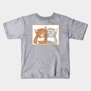 Whimsical Tabbies Sleeping Portrait Kids T-Shirt